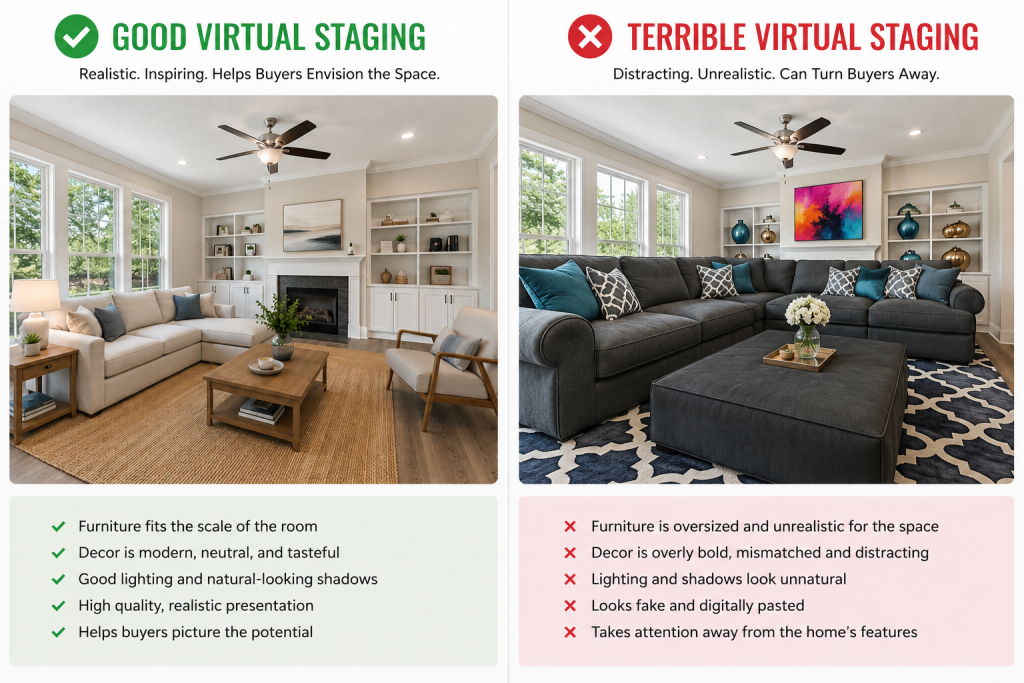 Good and bad virtual staging